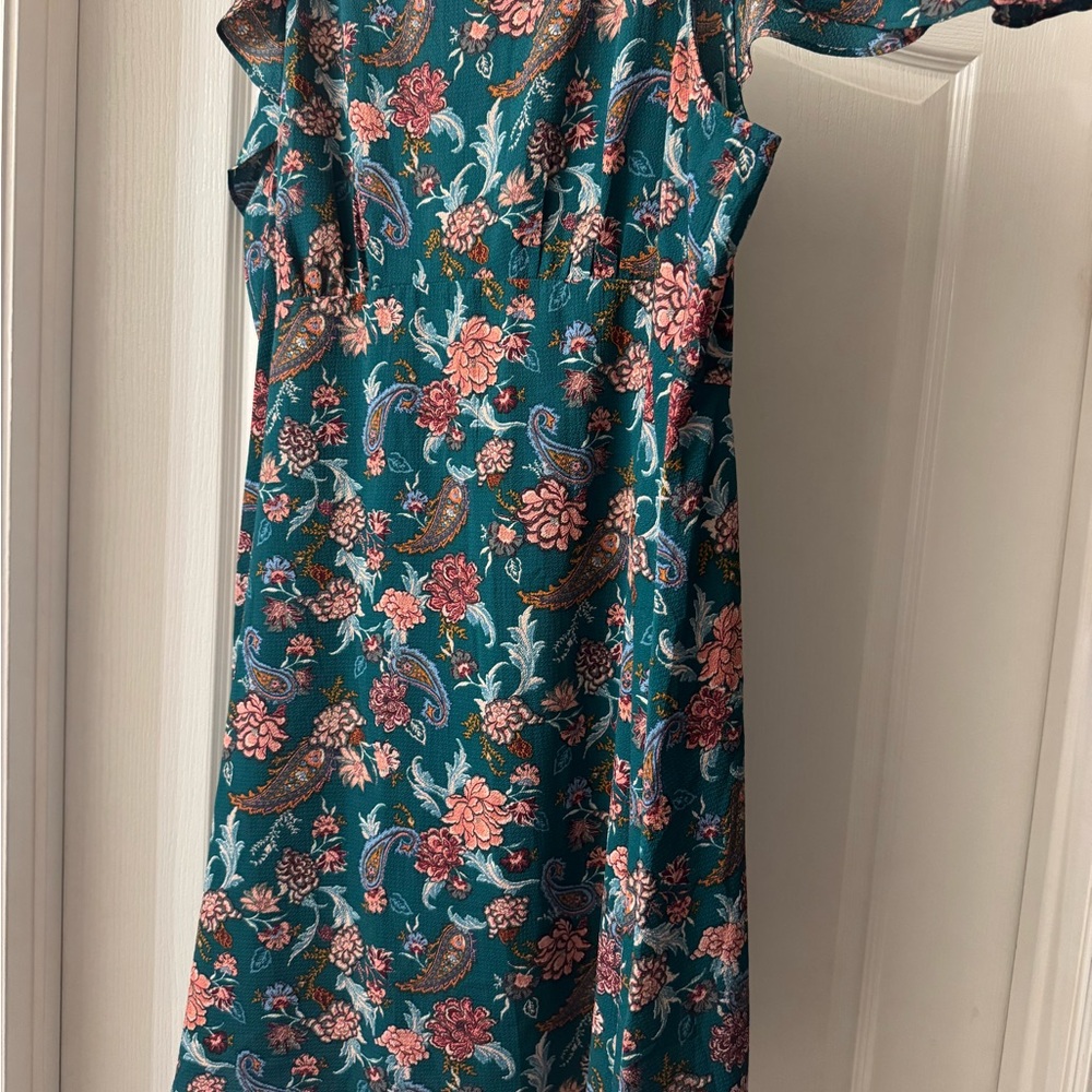 Xhilaration One Shoulder Floral Dress - Teal and Pink